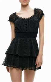 Alice + Olivia Gracie Eyelet Chiffon Romper Dress Black Size 6 at eBay